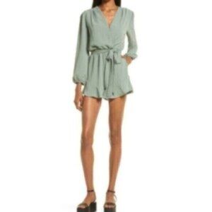 NWT FRAICHE BY J  Green Long Sleeve Romper XL